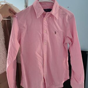Ralph Lauren Womens Pink Button-Down Shirt